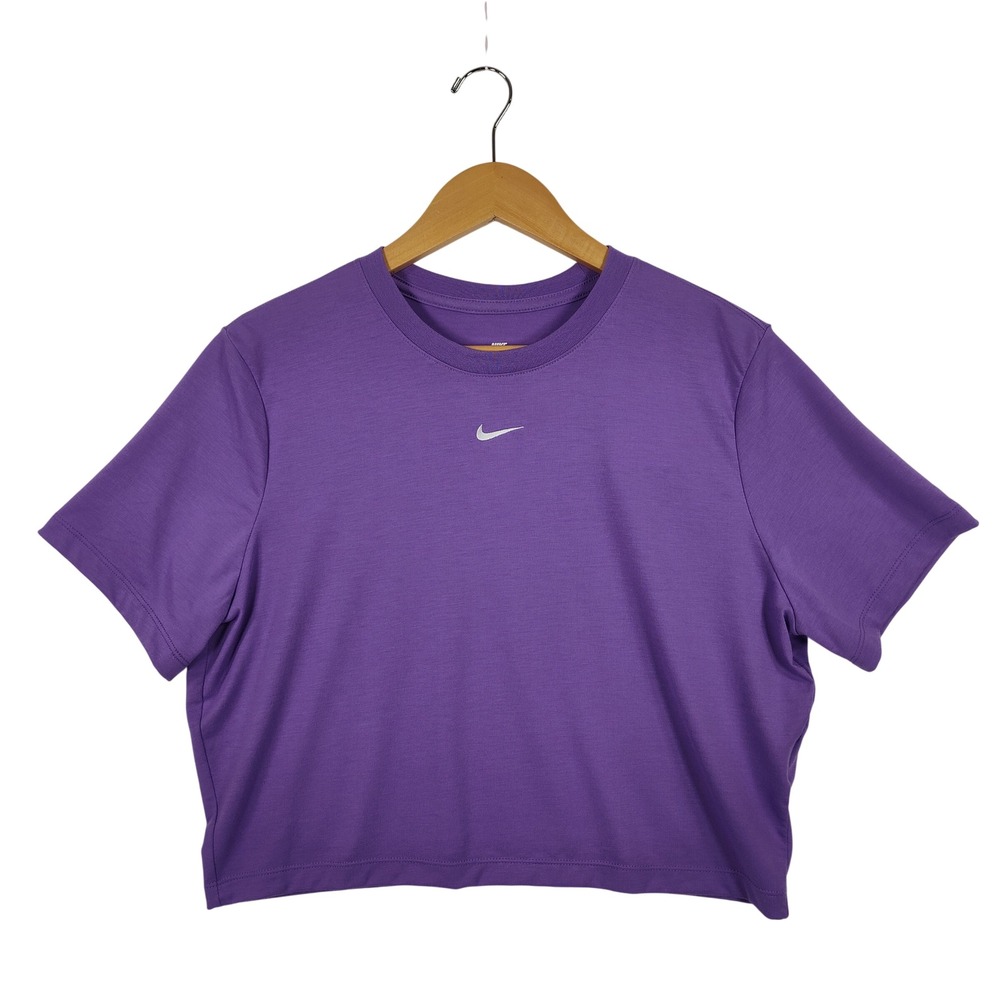 Nike Sportswear Essential Slim Fit Cropped T-Shirt Purple FB2873-521 XL NEW